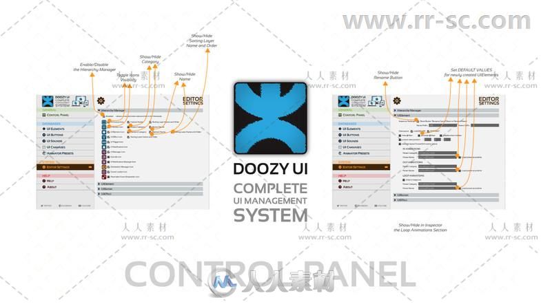 完整的UI管理系统GUI编辑器扩充Unity游戏素材资源