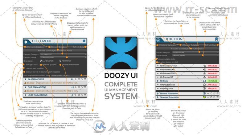 完整的UI管理系统GUI编辑器扩充Unity游戏素材资源