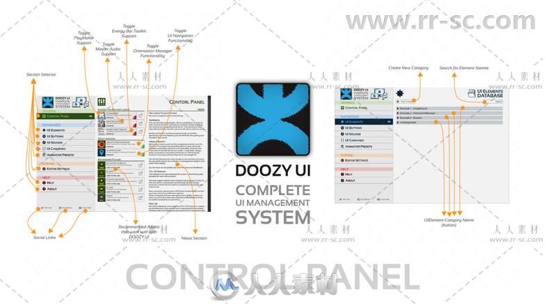 完整的UI管理系统GUI编辑器扩充Unity游戏素材资源