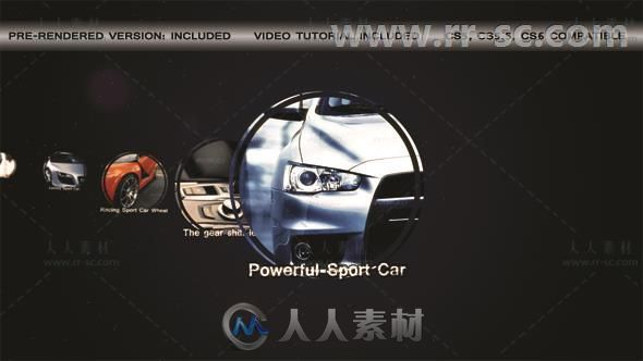 圆形图片展示现代酷炫跑车幻灯片相册动画AE模板Videohive Sport Car Slideshow 31...