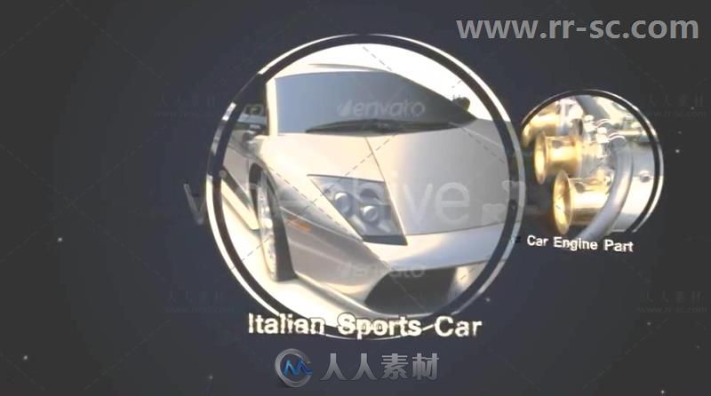 圆形图片展示现代酷炫跑车幻灯片相册动画AE模板Videohive Sport Car Slideshow 31...