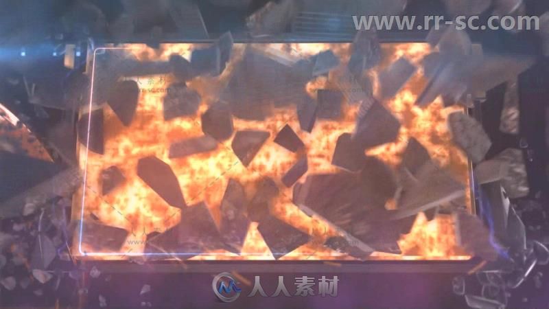 炫酷史诗爆炸破碎图片相框展示幻灯片相册动画AE模板 Videohive Exploding image r...