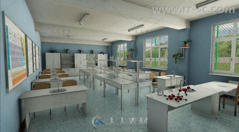 学校场景城市环境3D模型Unity游戏素材资源