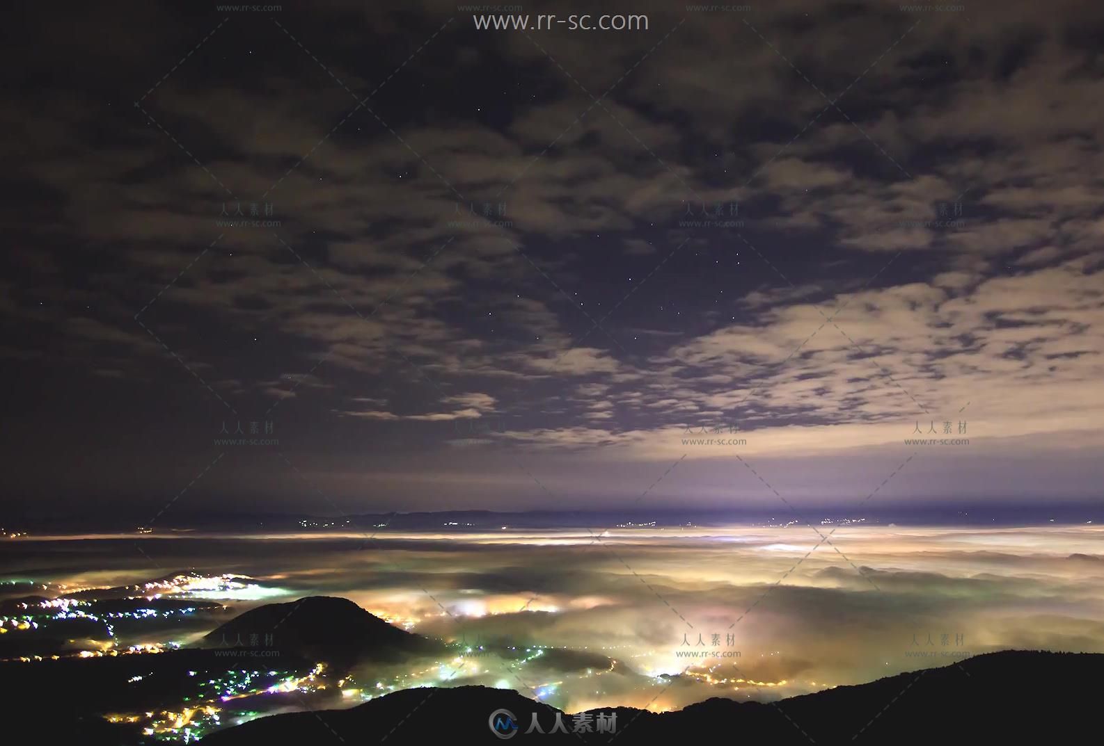 大屯山美丽的大自然风光山顶云海日出夜景实拍视频素材