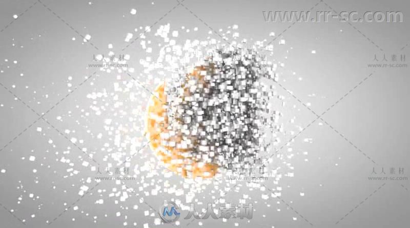 炫酷碎片合成散开标志展示Logo演绎AE模板Videohive Cubist C4D Logo Animation 85...