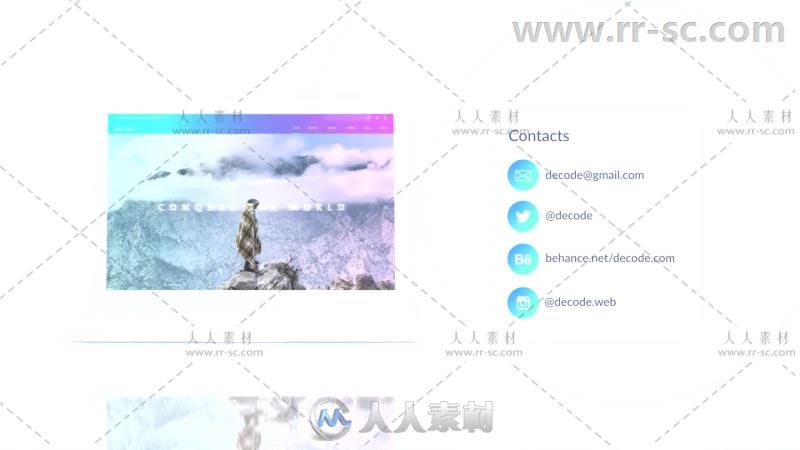 简洁干净的网站演示介绍宣传视频包装AE模板Videohive Website Presentation Pack ...