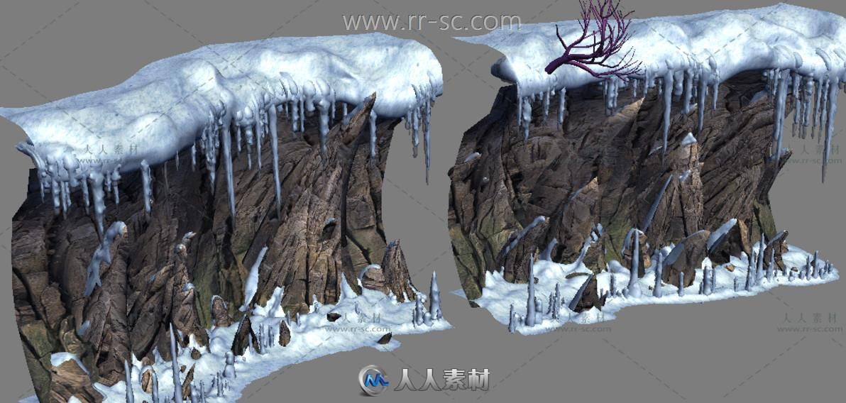 雪地断崖场景3D模型