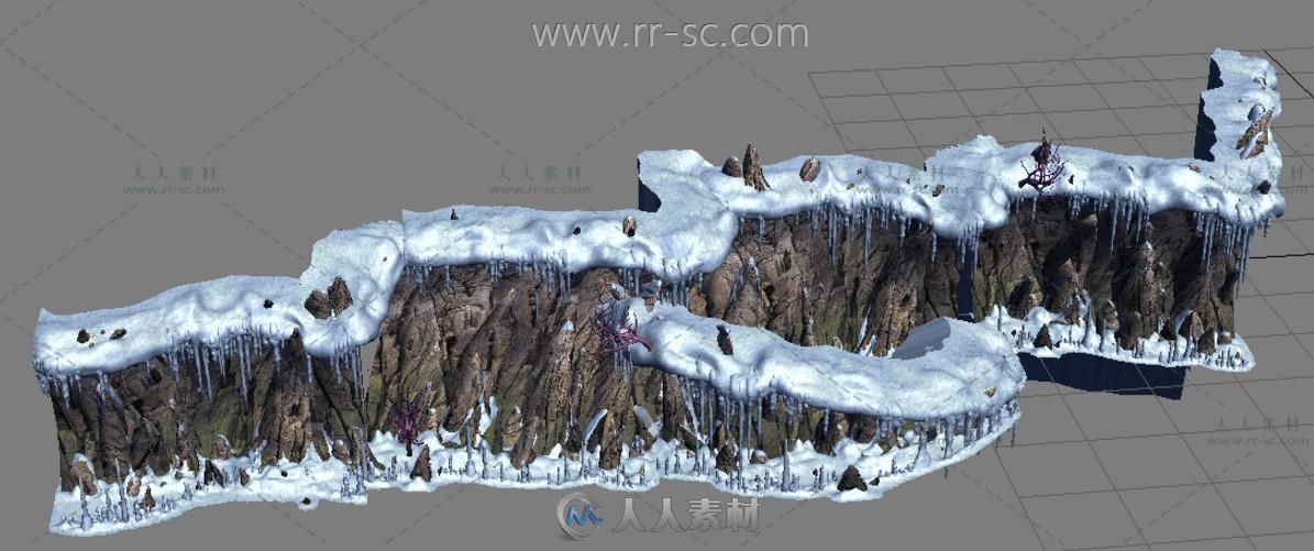 雪地断崖场景3D模型