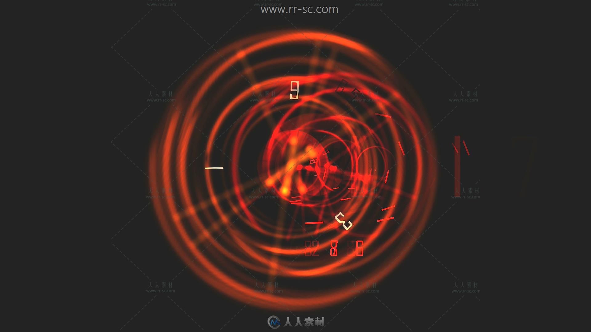 橘色绚丽光效快速展示数字变化视频素材