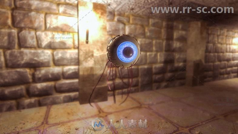 飞行的眼球PBR生物角色3D模型Unity游戏素材资源