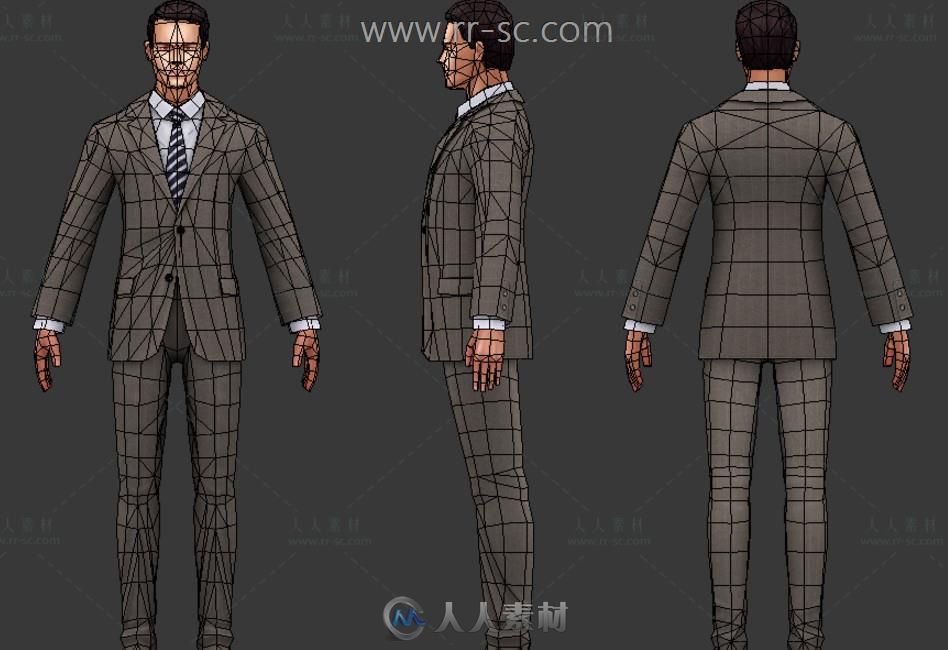 帅帅的穿西服的男人3D模型