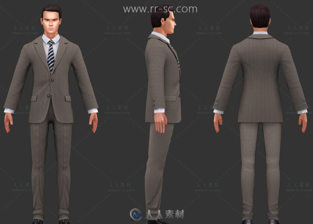 帅帅的穿西服的男人3D模型