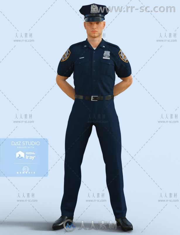 经典的男性警察制服3D模型合辑