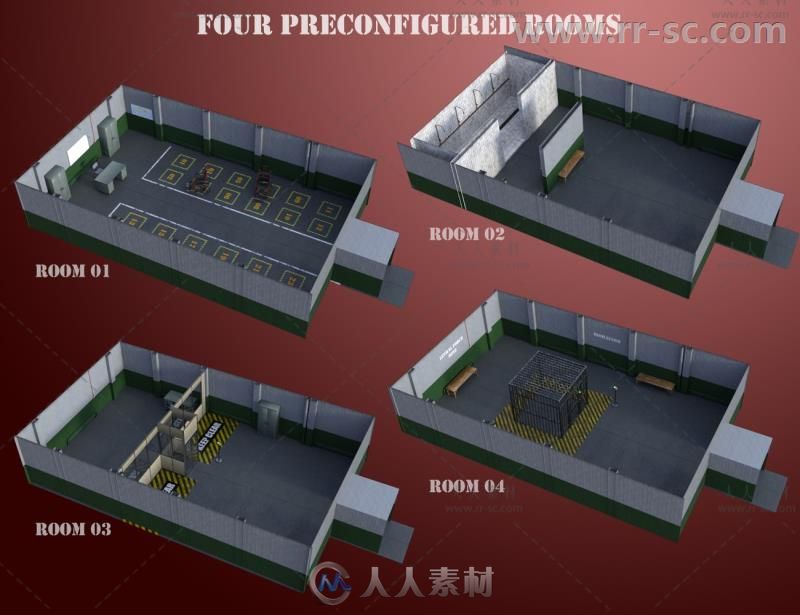 恐怖神秘完整的地下室场景环境3D模型合辑