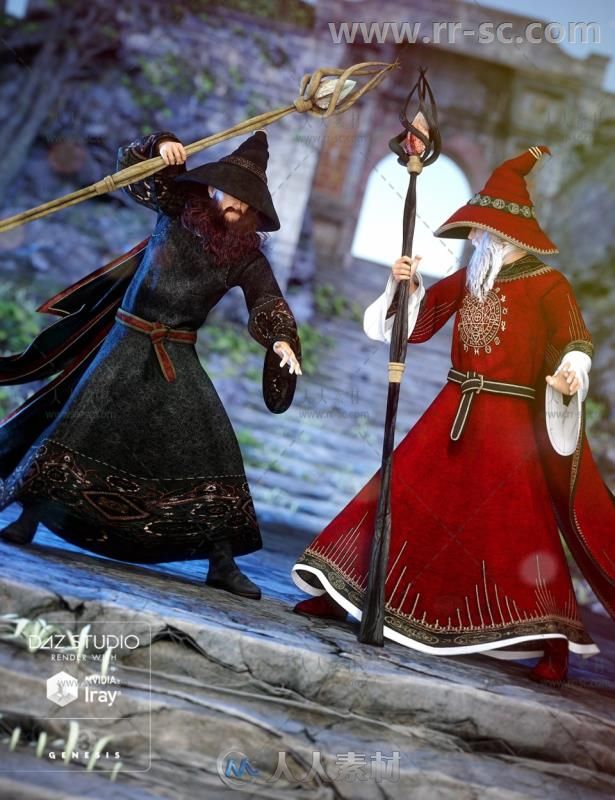 华丽的黑魔法巫师服3D模型合辑