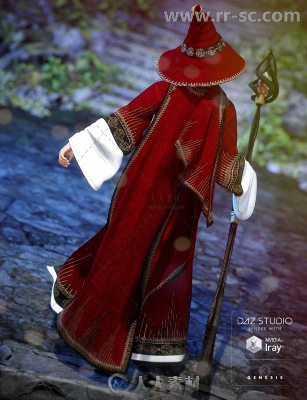 华丽的黑魔法巫师服3D模型合辑