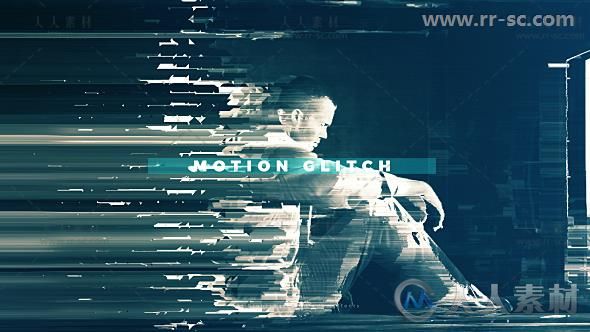 炫酷像素拉伸分离视差失真效果影视片头视频包装AE模版 Videohive Fast Motion Gl...