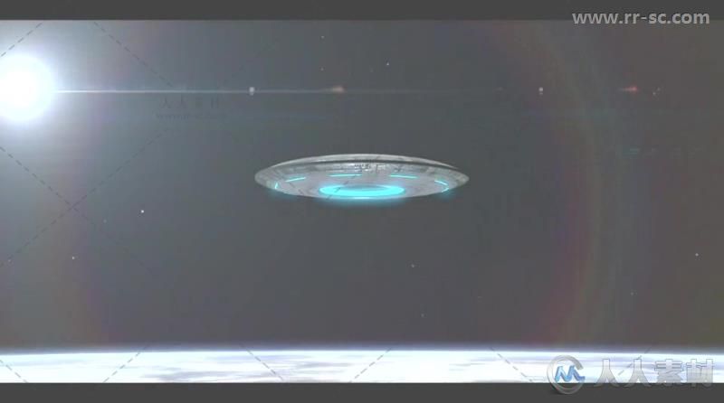 太空外星飞碟飞入地球标志展示Logo演绎AE模板  Videohive UFO Logo Reveal 13868159