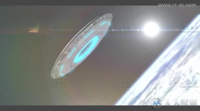 太空外星飞碟飞入地球标志展示Logo演绎AE模板  Videohive UFO Logo Reveal 13868159