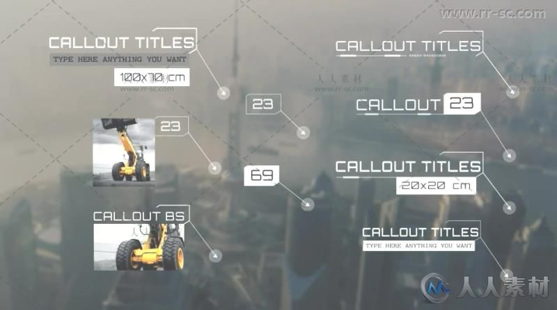 152种未来派线条呼出文字图标标注介绍说明动画AE模版 Videohive 152 Call-Out Tit...