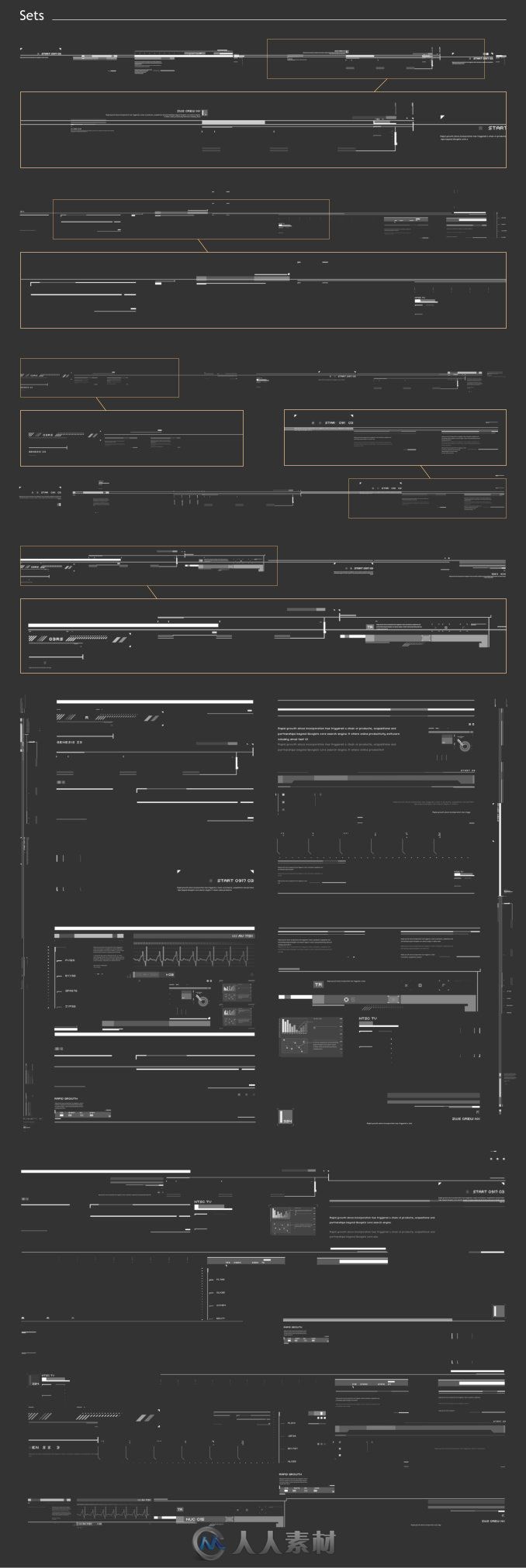 简单的高科技数字HUD屏幕展示AE模版 Videohive HUD Pack 01 13589076