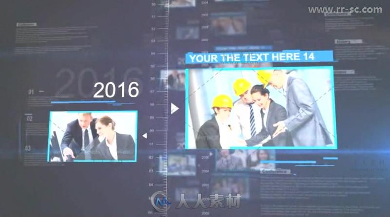 企业医疗政府机关历史时间线展示照片事件幻灯片AE模板 Videohive History Motion ...