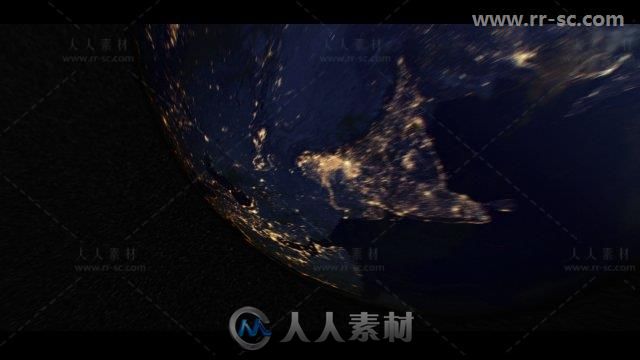 影视3D文字环绕地球优雅闪亮的金属标志展示Logo演绎AE模板 Videohive Earth Worl...