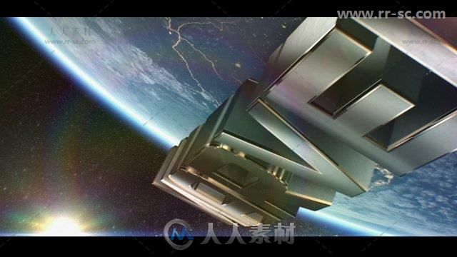 影视3D文字环绕地球优雅闪亮的金属标志展示Logo演绎AE模板 Videohive Earth Worl...