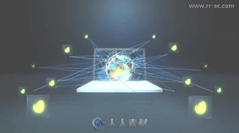 未来科技感网络地球展示标志AE模板 Videohive Network Earth 12844410