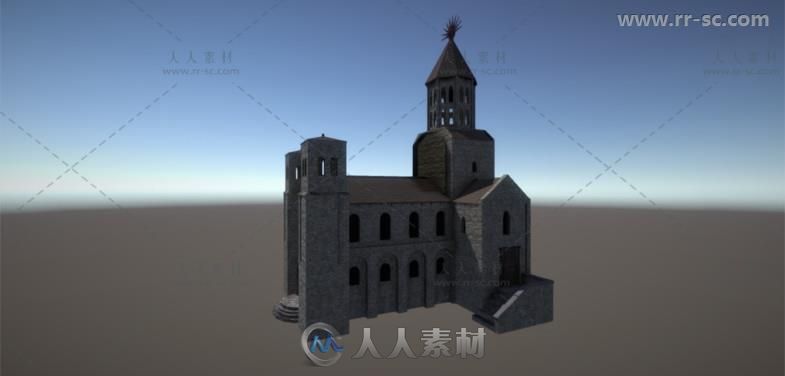 典型的中世纪建筑历史环境3D模型Unity素材资源