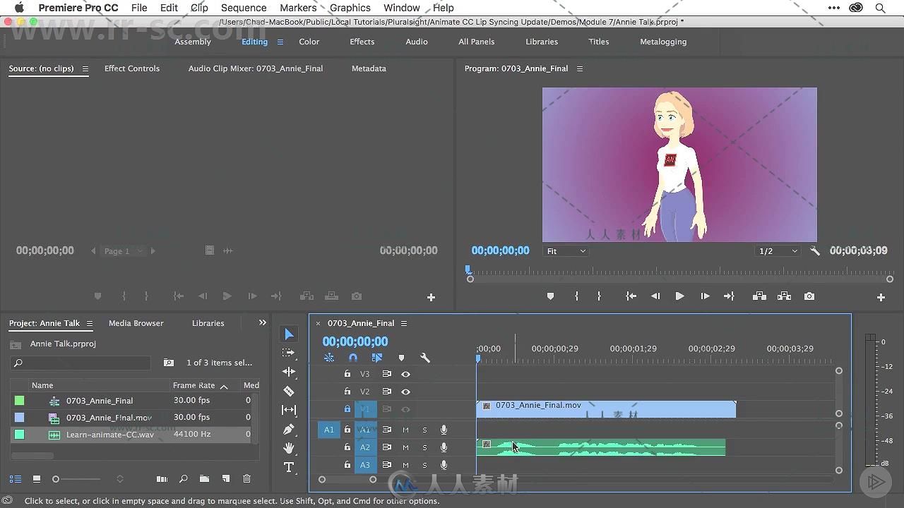 Animate CC身体同步动画技术训练视频教程 PLURALSIGHT ANIMATE CC LIP SYNCING