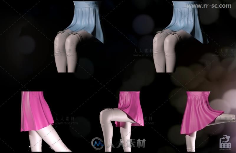 可爱清新单纯的女性角色和服装3D模型合辑