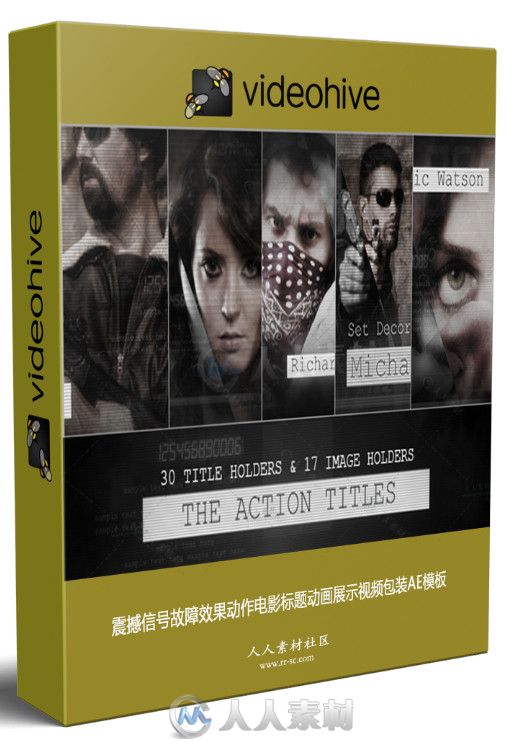 震撼信号故障效果动作电影标题动画展示视频包装AE模板 Videohive The Action Titl...