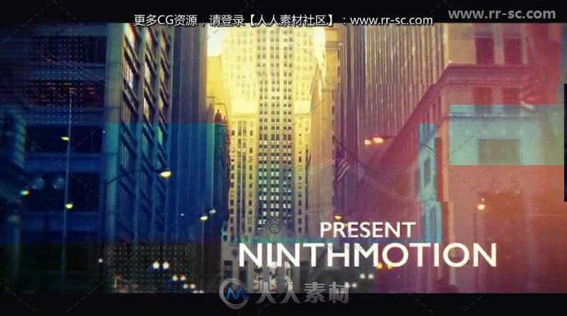 美丽幻灯片信号故障效果照片展示相册动画AE模板 Videohive Glitch Opener 20314010