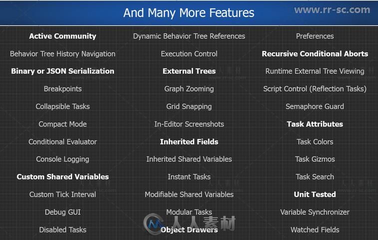 直观的可视化行为树脚本编辑器扩充Unity素材资源