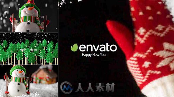 新年贺卡庆祝节日开场动画视频包装AE模板  Videohive New Year Card 18537332