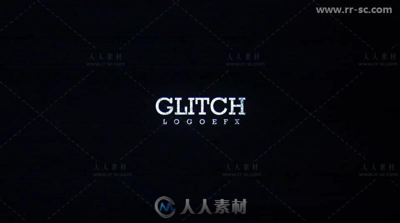 独特个性信号损坏故障标志展示Logo演绎AE模板 Videohive Glitch logo 19910641