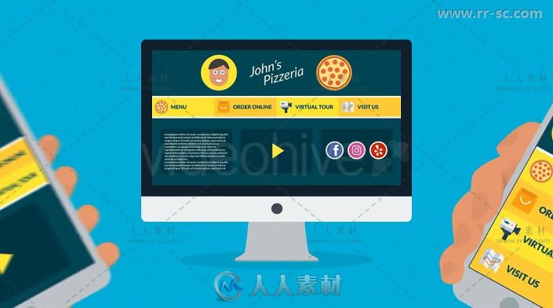 小型企业营销解说动画视频元素AE模板 Videohive Small Business Marketing Explai...