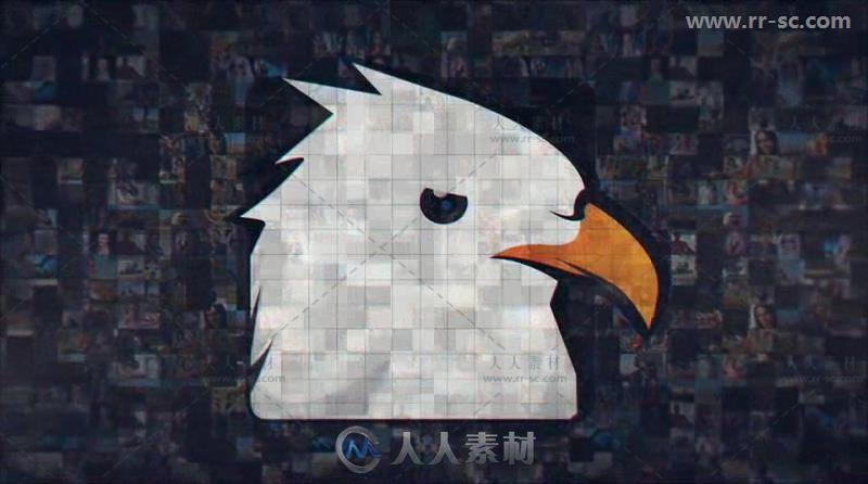 创意简洁马赛克照片聚集标志展示Logo演绎AE模板 Videohive Simple Mosaic Logo 20...