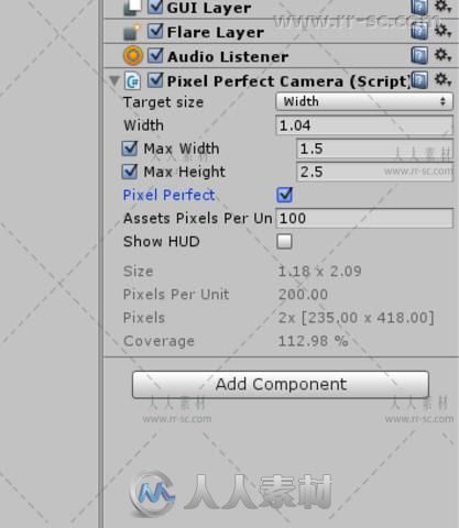 完美像素相机脚本Unity素材资源