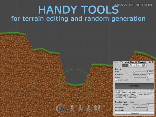 简单的2D平台游戏地形编辑器Unity素材资源