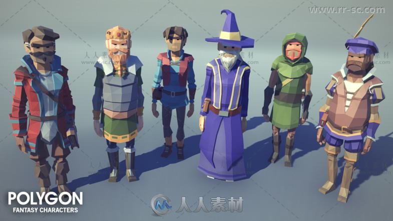 幻想多边形风格游戏人形生物角色3D模型Unity素材资源