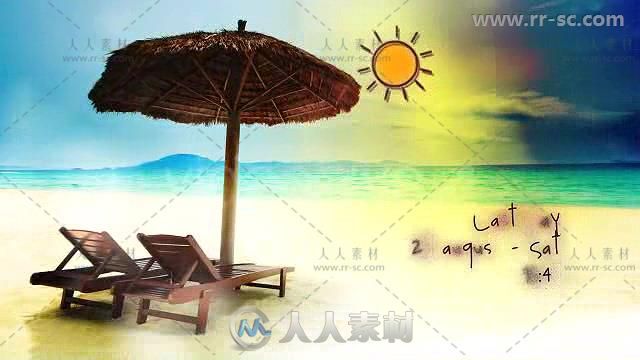 夏季海边旅游度假故障幻灯片相册动画AE模板 Videohive Summer Slideshow 2728297