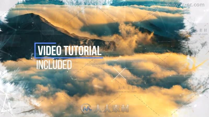 美丽独特水墨晕开照片展示幻灯片相册动画AE模板 Videohive Ink Slideshow 19740122