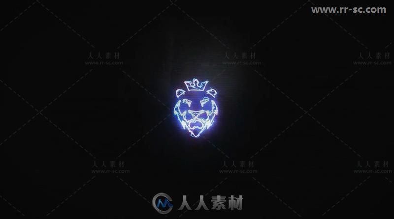 信号失真故障效果能源标志展示Logo演绎AE模板 Videohive Glitch Energy Logo ...