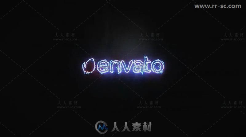 信号失真故障效果能源标志展示Logo演绎AE模板 Videohive Glitch Energy Logo ...