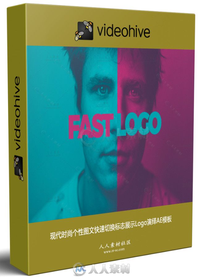 现代时尚个性图文快速切换标志展示Logo演绎AE模板 Videohive Fast Logo Intro 206...