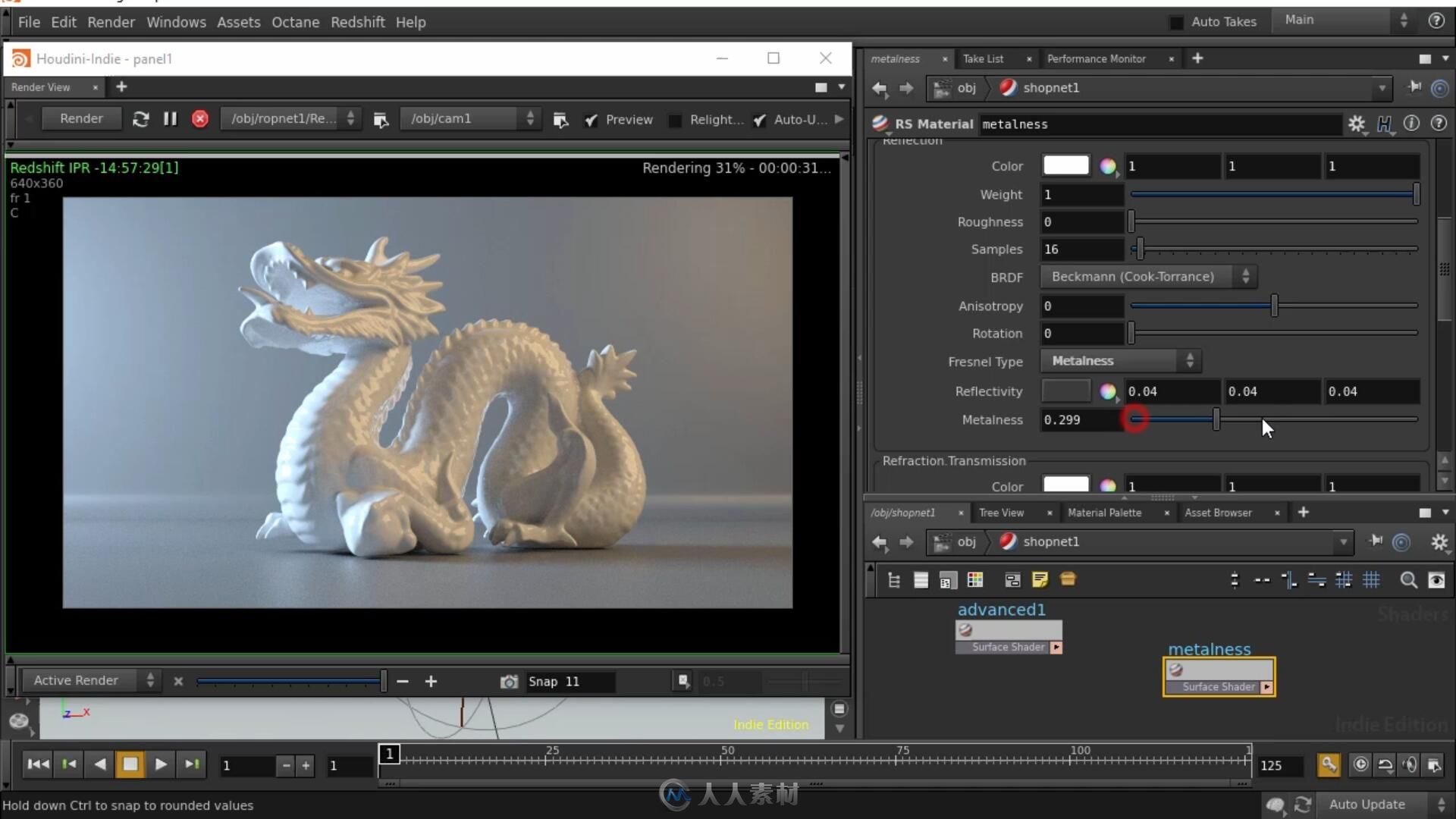 Houdini + Redshift Tutorial 材质灯光渲染高级教程合集