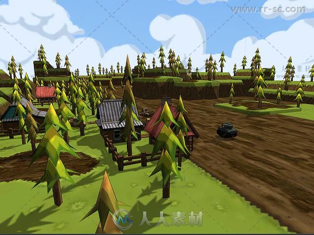 模块化卡通风景景观3D模型Unity游戏素材资源