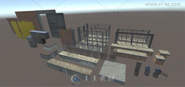 模块化建筑集工业环境3D模型Unity游戏素材资源